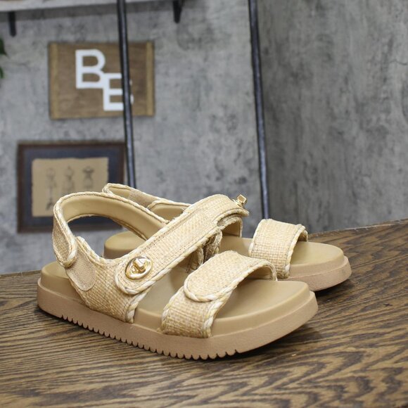 A New Day Womens Tilly Raffia Platform Footbed Sandals 92611757 Tan Brown 8M - Picture 1 of 10